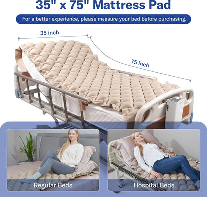 Alcedo Alternating Air Pressure Mattress Pad for Bed Sore and Ulcer Prevention, Hospital & Home Use