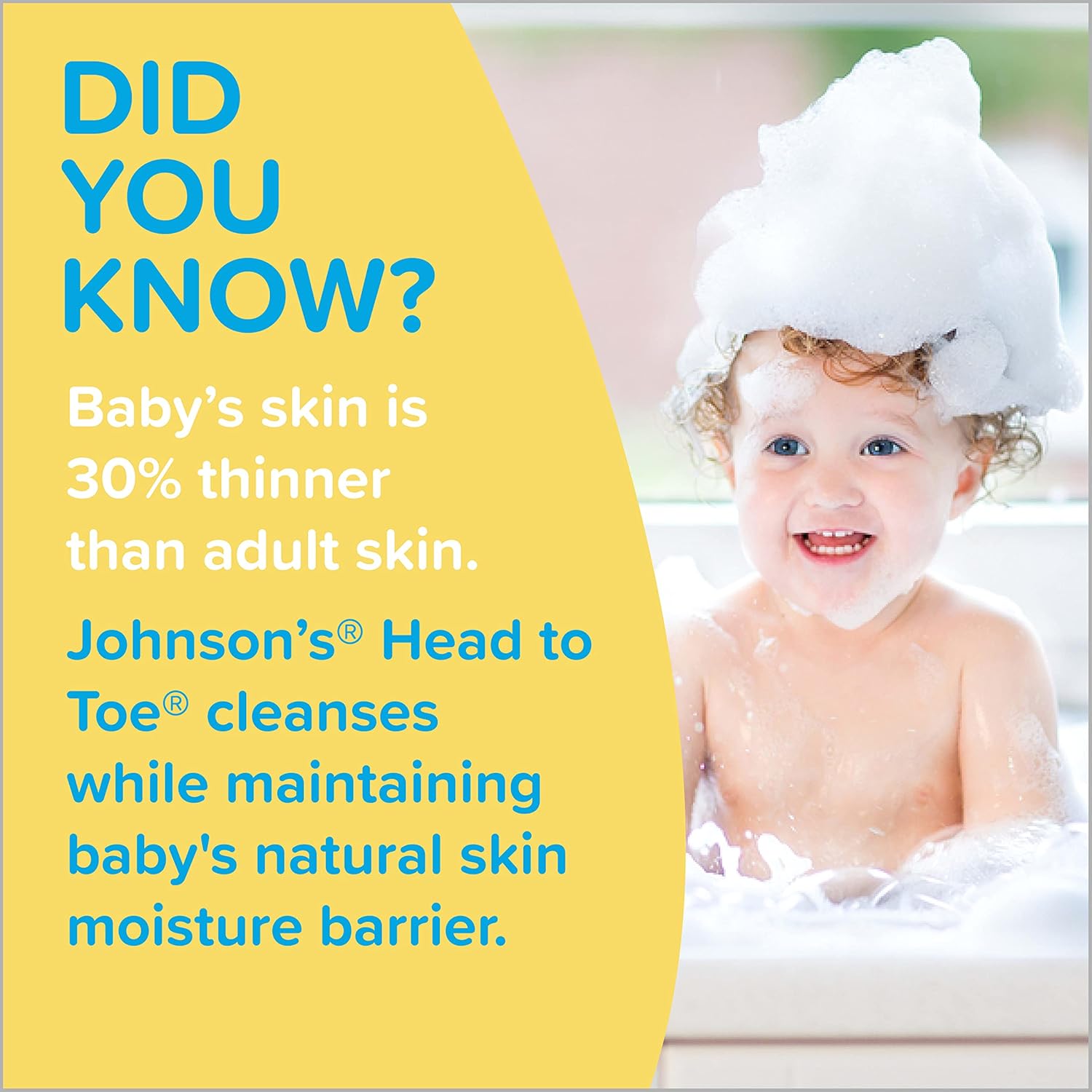 Johnson's Head-to-Toe Gentle Tear-Free Baby & Newborn Wash & Shampoo, Sulfate-, Paraben- Phthalate