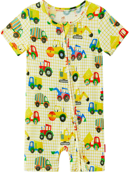 Baby Boys Bamboo Viscose Short Sleeve Romper Soft Comfy Infant Summer Jumpsuit