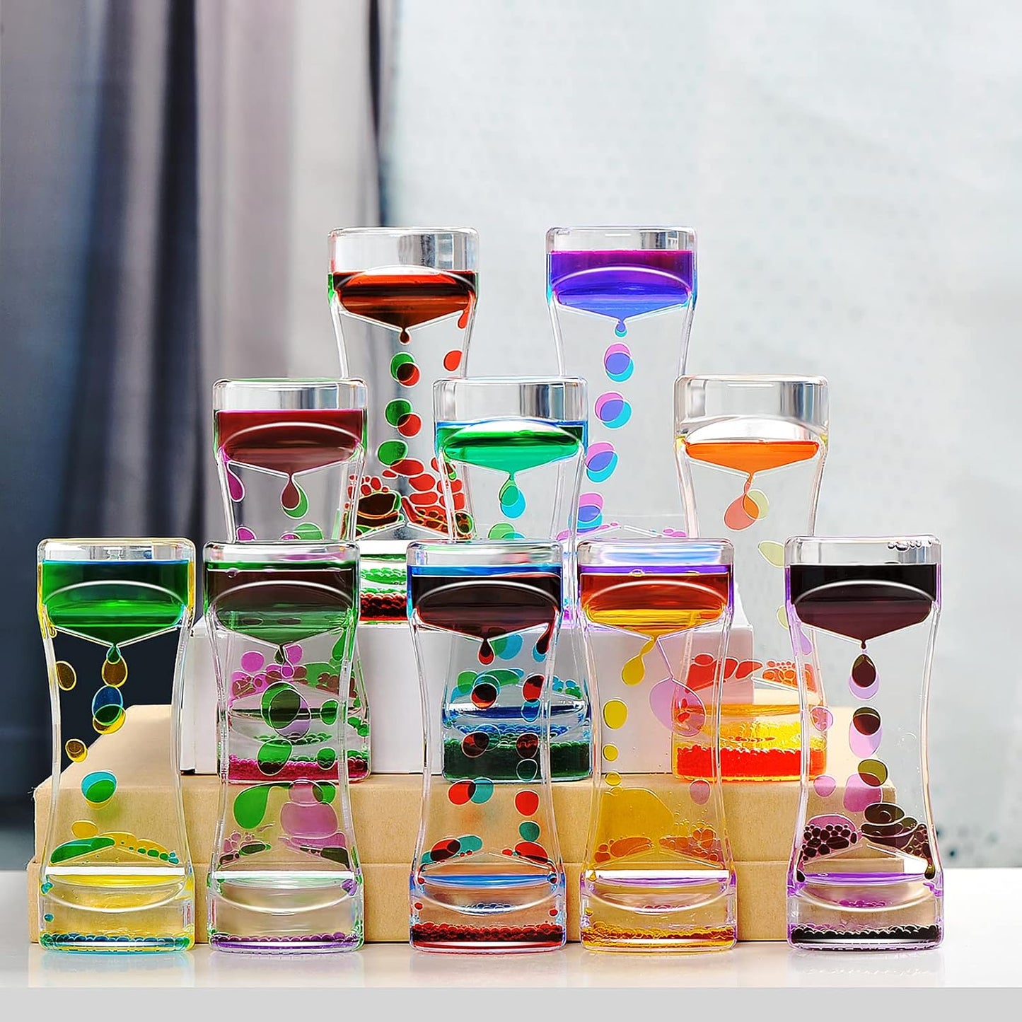 Liquid Motion Bubbler Timer Sensory Toys for Relaxation, Water Timer Fidget Toy for All Age, Motion Bubble Toy Sensory Play for Office Home (Purple & Black, 1 Pack)