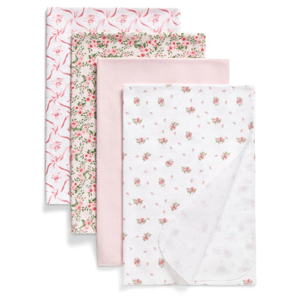 Delta Children 100% Cotton Flannel Baby Receiving Blankets for Girls and Boys – 30x30 Inches (Pack