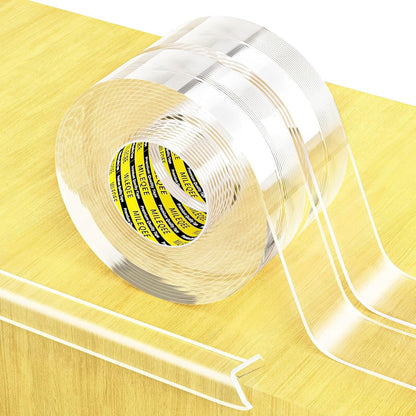 2Pack Clear Edge Protector Strip,1.18in x 16.4FT(32.8FT Total),Sharp Edge Wrap Cover Tape,Self Adhesive Protective Bumper Guards for Cabinet Door Desk Table Furniture,Kitchen Countertop,Waterproof