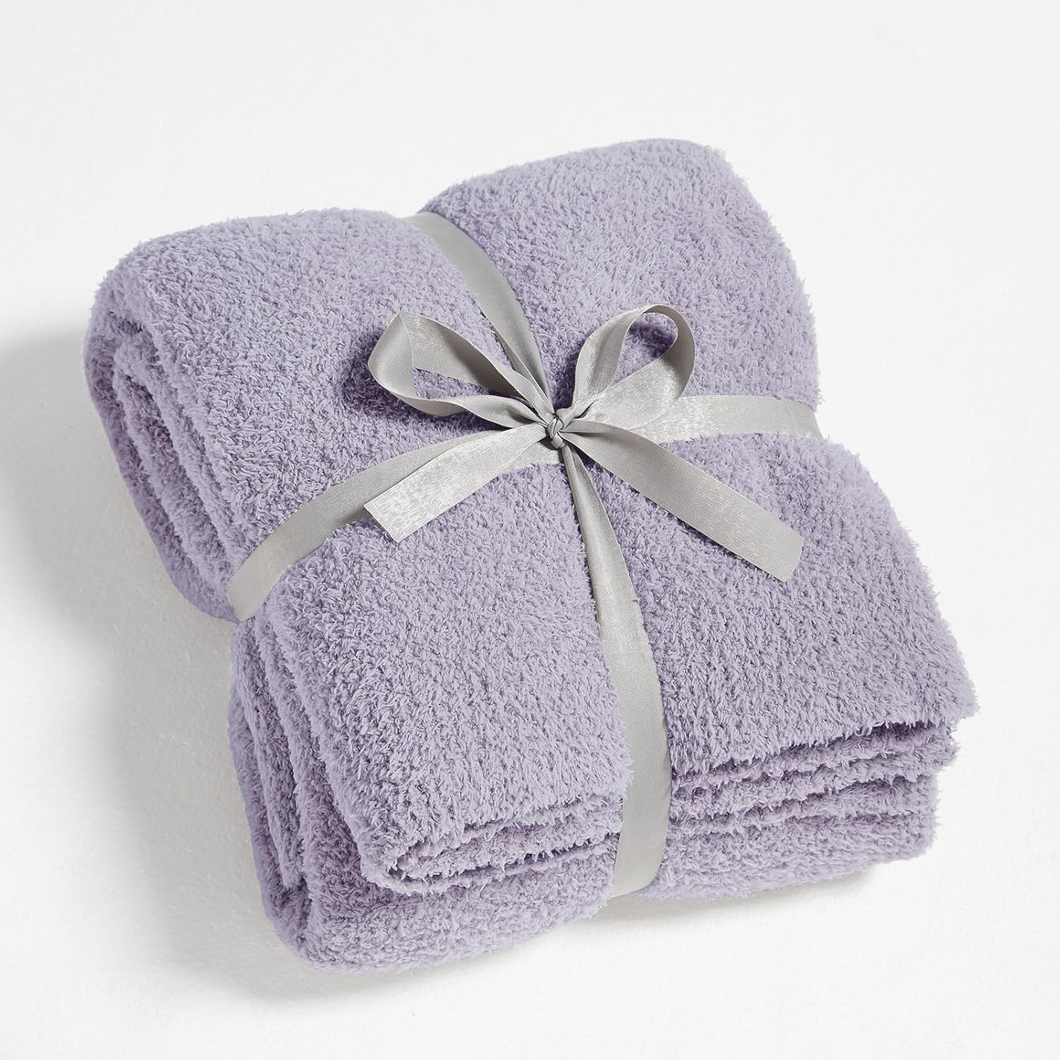 CYMULA Knit Throw Blanket for Couch Purple - Super Soft Lightweight Plush Fuzzy Fluffy Cozy