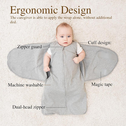 Swaddle-Blanket Baby Girl & Boy Swaddles Newborn Infant Transition 100% Cotton Wrap Blankets, 3-Way Adjustable Wearable Blanket, TOG 1.0 (Multicolored Triangle, 3-6 Month)
