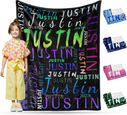 Ship Next Day, Custom Name Blanket - Printed in USA, Personalized Baby Blankets for Girls, Baby