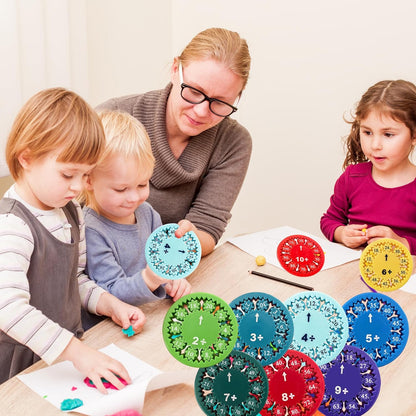 Math Fidget Spinners, Math Fact Fidget Spinners, Fidget Toys for Math Games, Learning & Education and Relieves Stress (Multiple Colors-9)