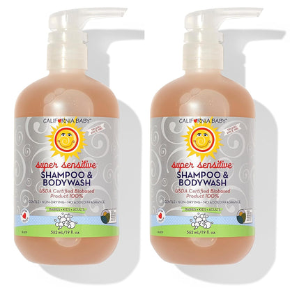 California Baby Super Sensitive Baby Shampoo and Body Wash | 100% Plant-Based | Gentle Fragrance
