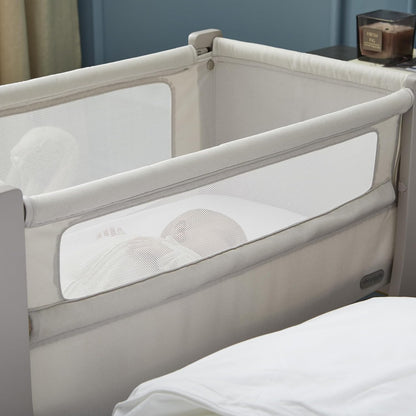 Air Lite Bedside Infant Crib | Breathable Mesh Sides, Drop-Down Panel, Reflux Incline, Adjustable