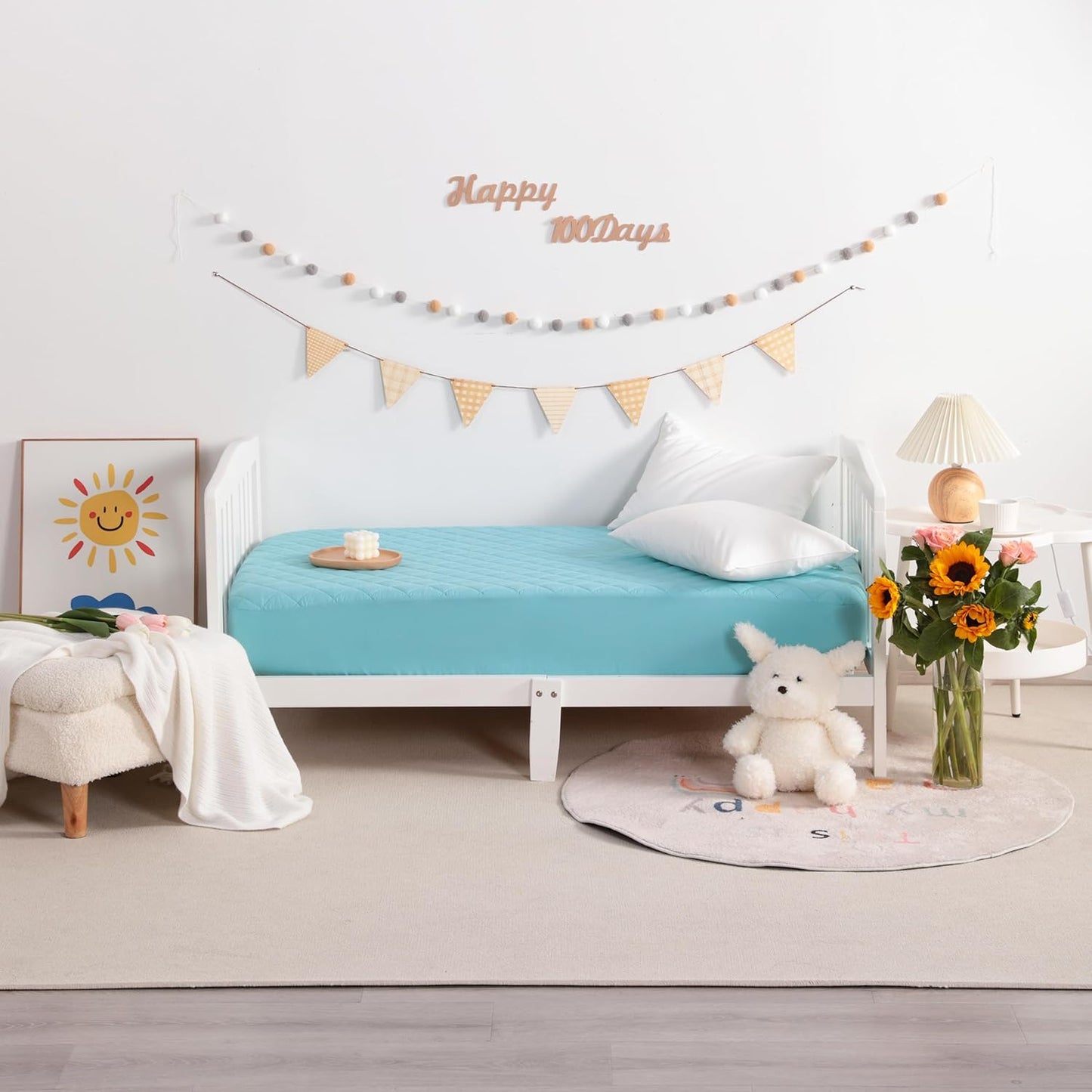 NTBAY 2 Pack Waterproof Mini Crib Mattress Protector, Quilted 24"x38" Fitted Mattress Cover