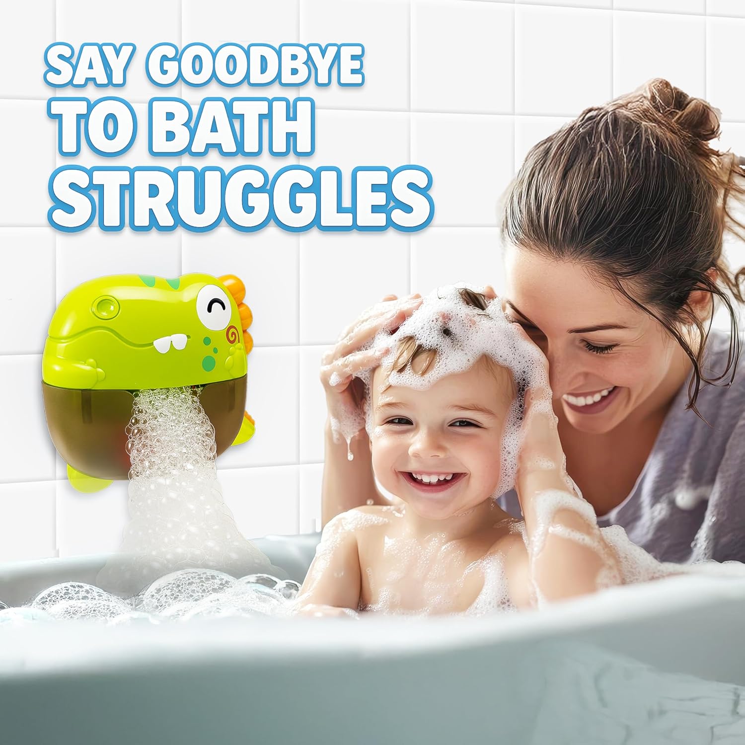Bath Bubble Machine - Bubble Bath Maker with Lights & Music - Baby Bath Toys Bubble Maker for