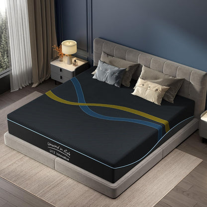 12 inch King Mattress Multi-Layer Memory Foam Mattress - Medium Firmness with Bamboo Charcoal & Green Tea Infusion