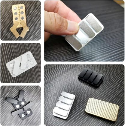 Premium Magnetic Metal Fidget Slider - EDC Haptic Clicker Stress Relief Toy for Adults, Anxiety & ADHD Relief, Pocket-Sized, Durable, Quiet Control, for Men & Women.(Sliver)