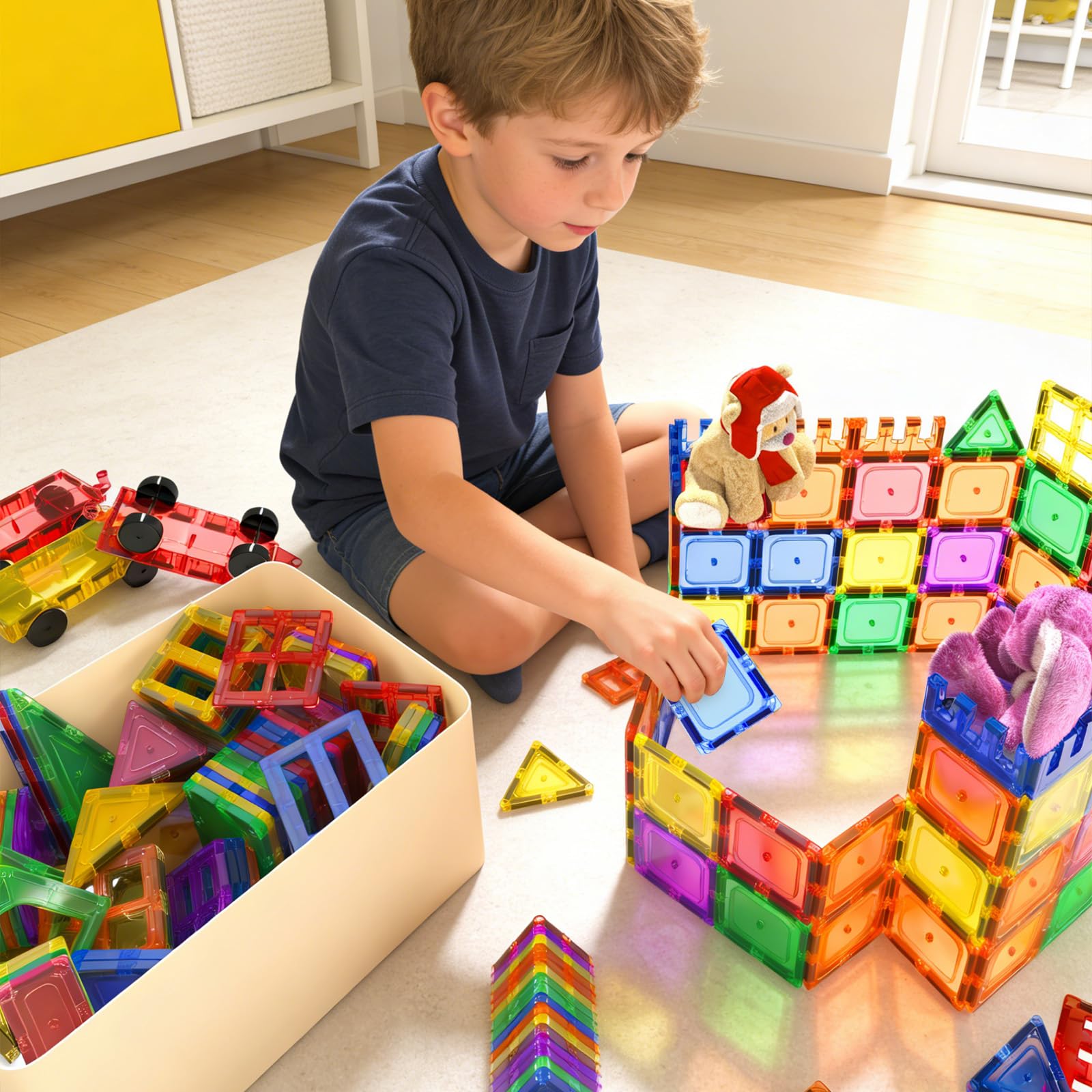 60 PCS Magnetic Building Tiles Kids Toys STEM Magnetic Blocks Sensory Toys