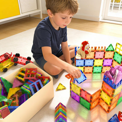 60 PCS Magnetic Building Tiles Kids Toys STEM Magnetic Blocks Sensory Toys