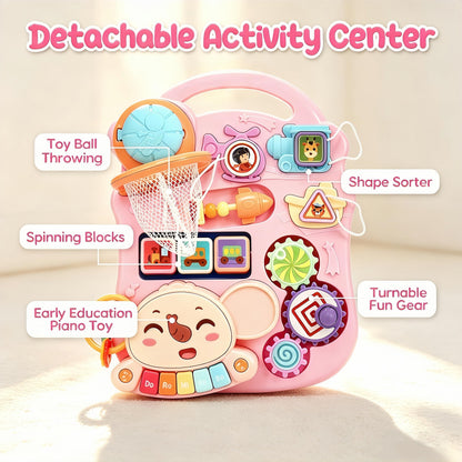 CUTE STONE 2-in-1 Baby Walker for Girls, Toddlers Learning Walker, Early Educational Push Walking