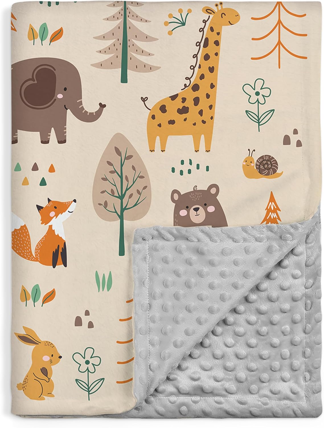 SANDJEST Woodland Animal Blanket - 30 x 40 Kids Minky Blankets for Boys Girls - Gifts for Birthday