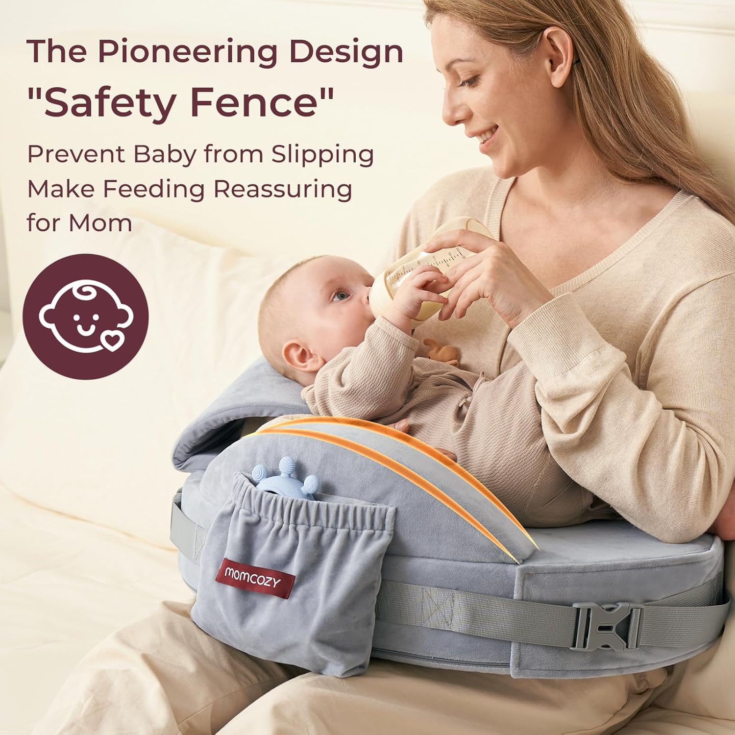 Momcozy CozyPro Nursing Pillow for Breastfeeding - All Around Ergonomic Comfort & Support