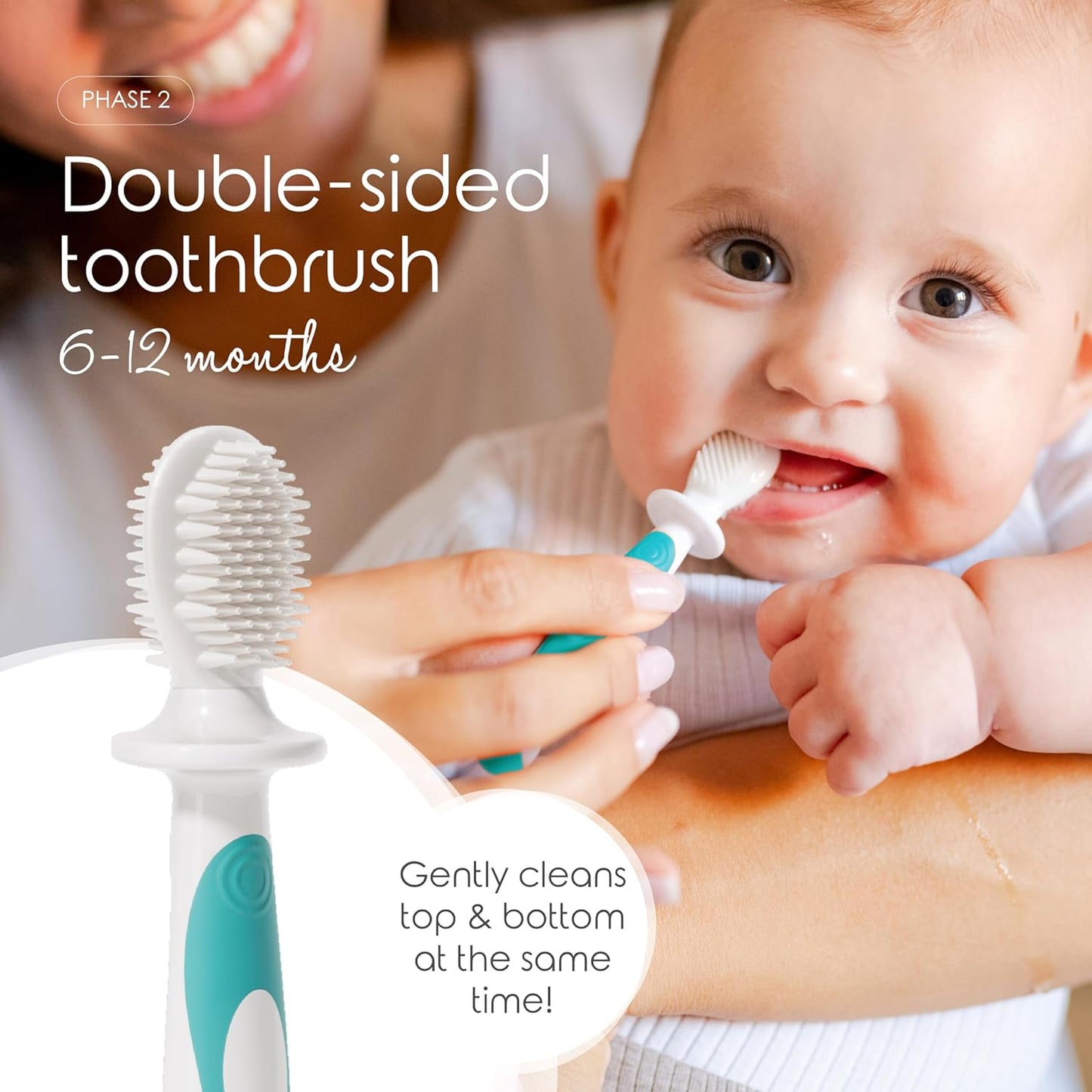 Cherish Baby Care Baby Toothbrush & Toddler Toothbrush Set (0-2 Years) - BPA-Free & Safety-Tested