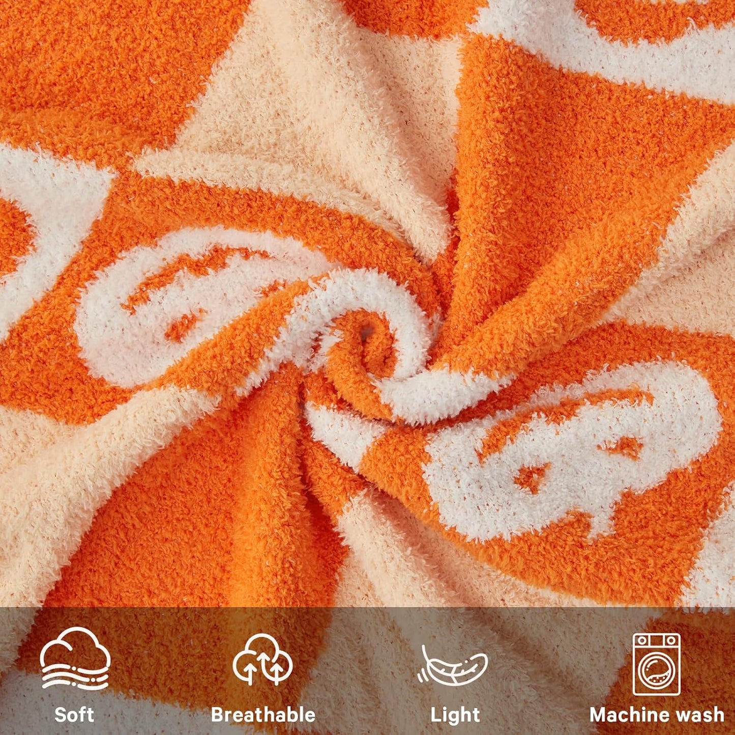 CYMULA Halloween Knit Throw Blanket - Pumpkin Blanket for Couch, Soft Cozy Lightweight Fluffy