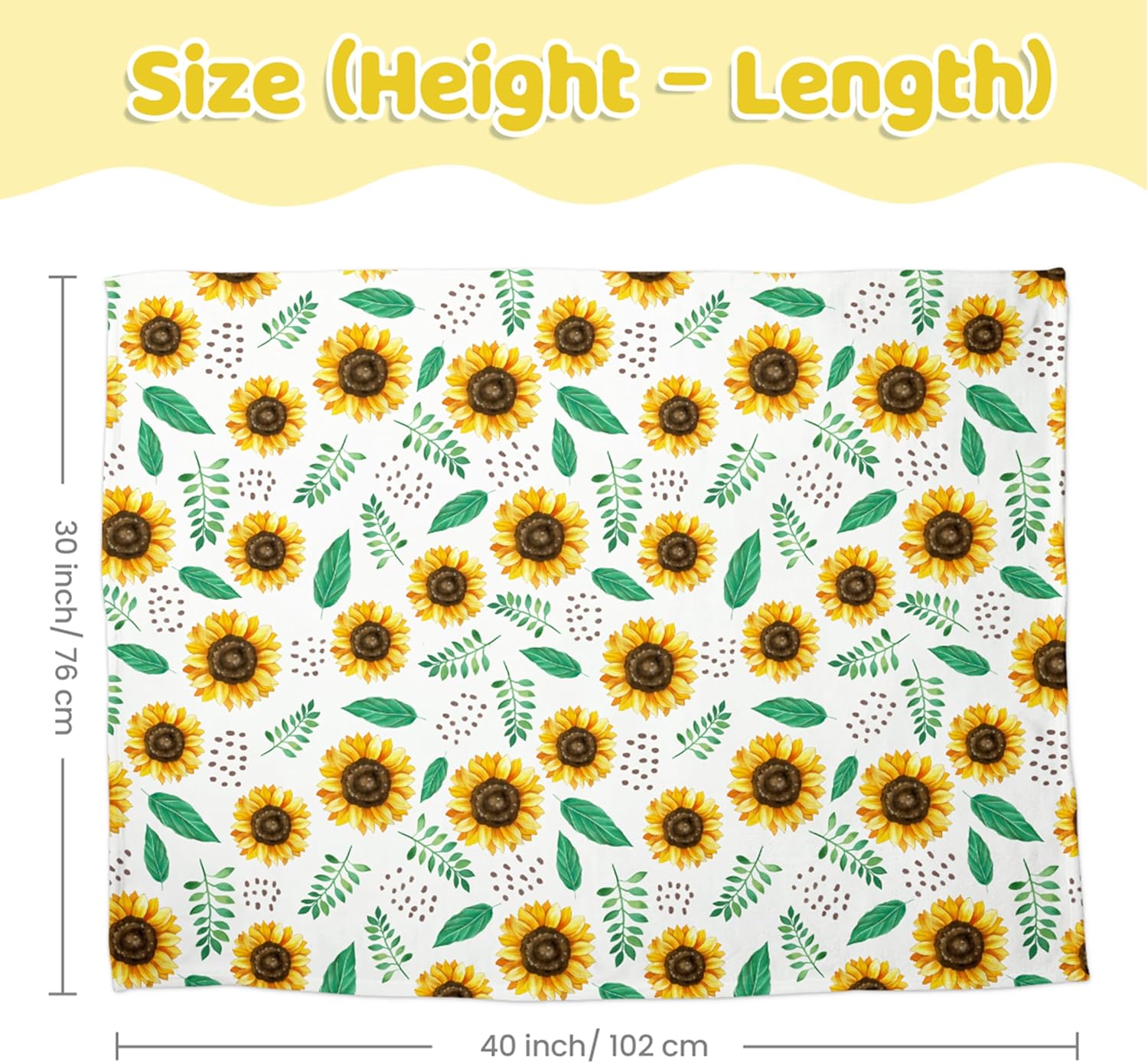 SANDJEST Sunflower Blanket for Girls Kid - 30 x 40 Minky Throw Kids Blankets Gifts for Birthday