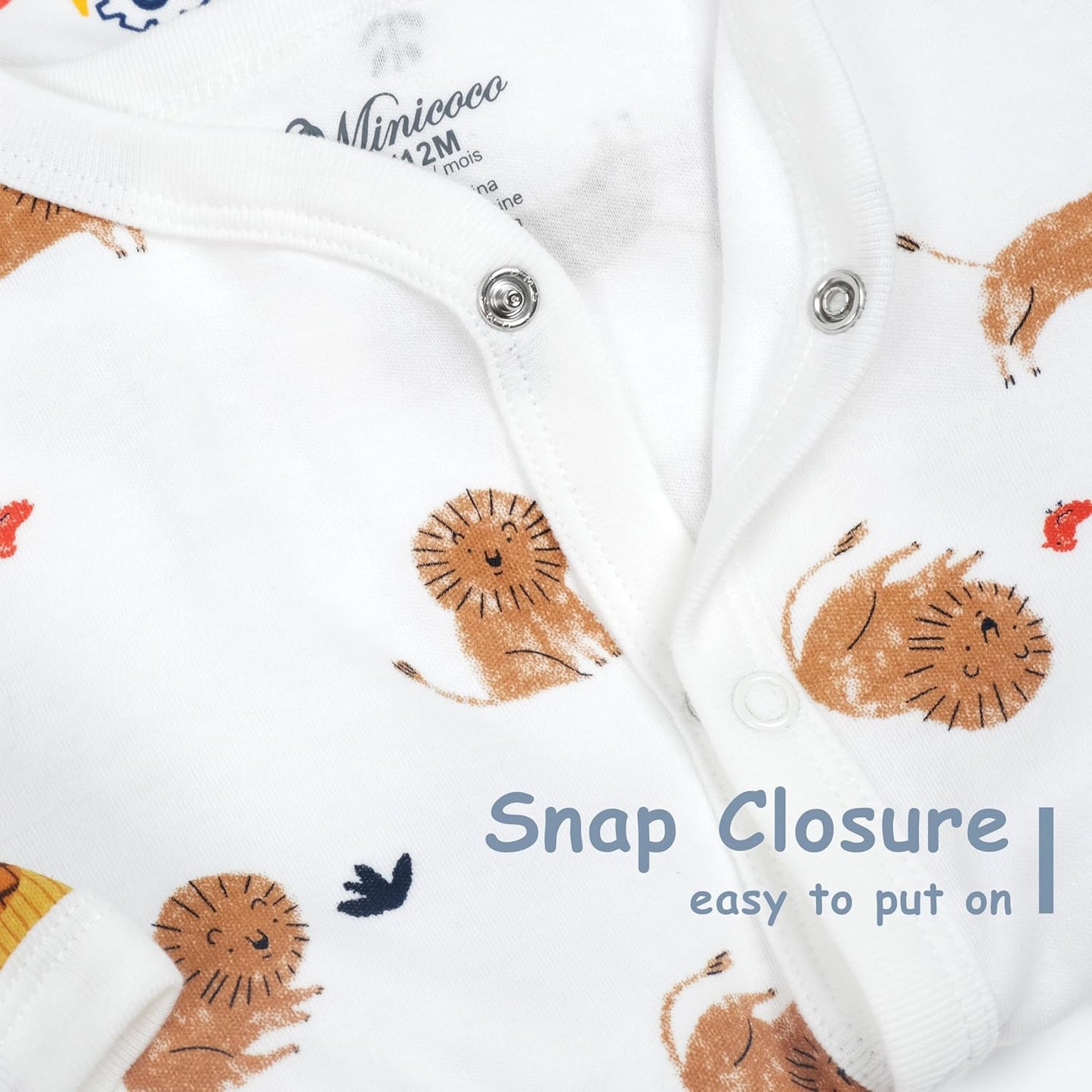 Baby Boys Girls Cotton Footies Multi Pack Long Sleeve Baby Footed One-Piece Jumpsuit Multi Pack