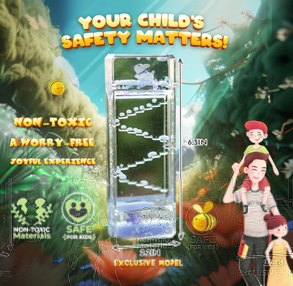 Exclusive Model Liquid Motion Bubbler Timer Soothing Sensory Toy for Relaxation Calming Stress Relief and Sensory Play Perfect for Kids and Adults Unique Desk Decor for Stress and Focus.