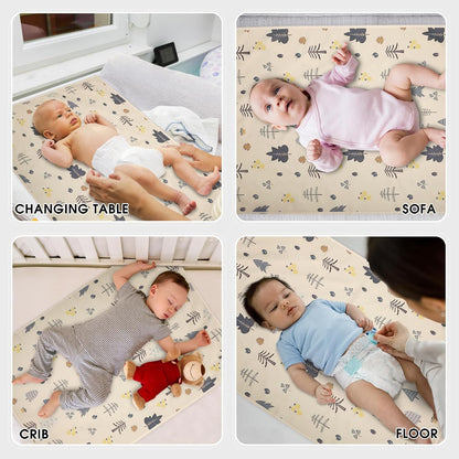 Vegan Leather Baby Changing Mat - Wipeable Portable Changing Pad, Foldable Travel Changing Mat for Baby, Newborns Toddlers Shower Gifts (Forest Tree,20"*28")