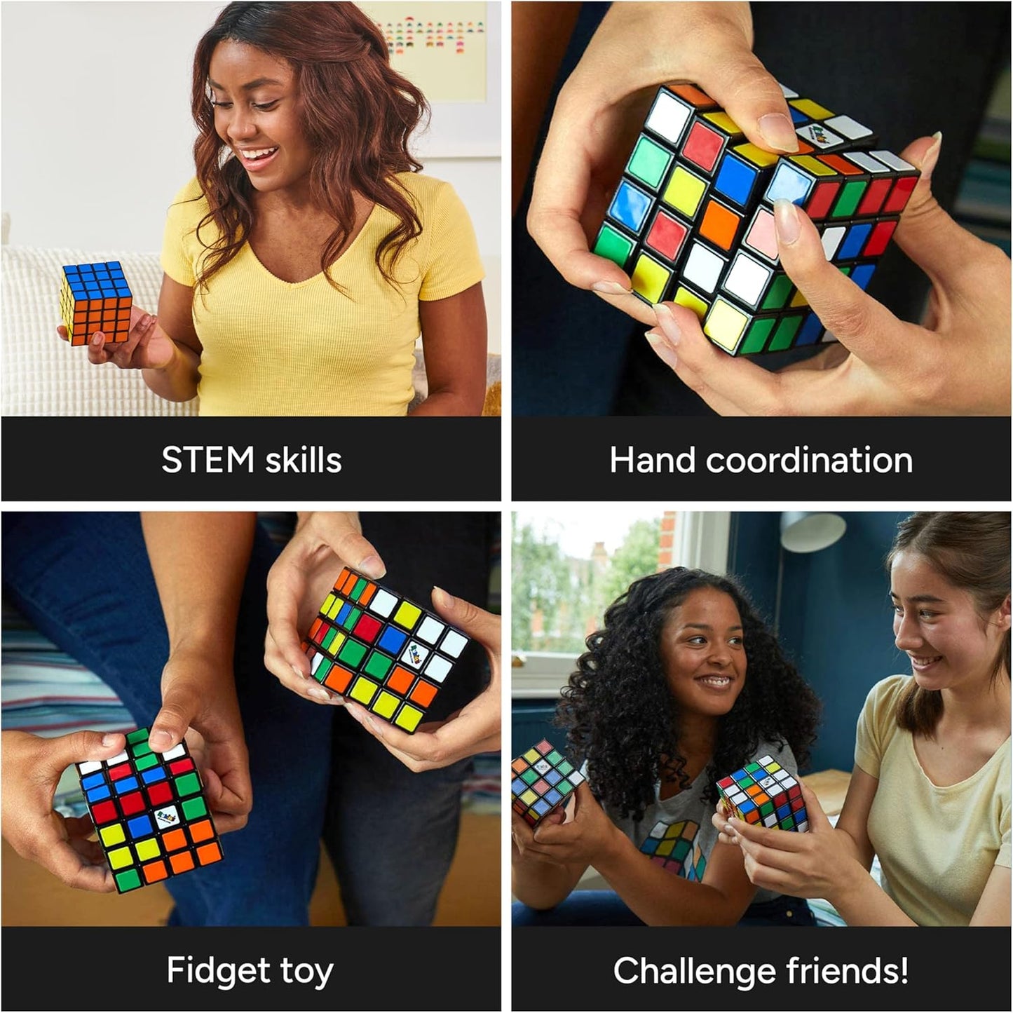 Rubik’s Master, The Official 4x4 Cube Classic Color-Matching Problem-Solving Brain Teaser Puzzle 1-Player Game Toy for Adults & Kids Ages 8+