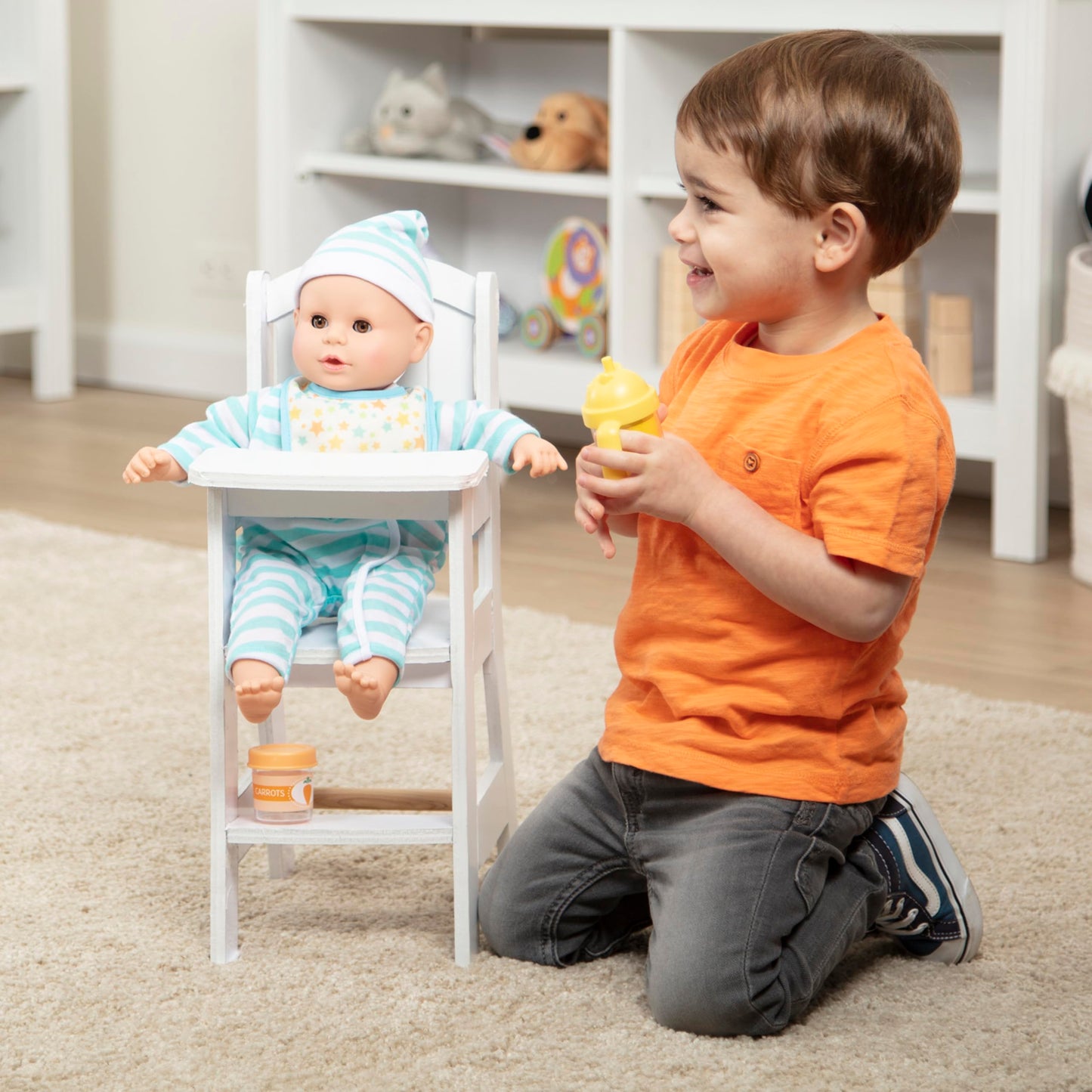 Melissa & Doug Play High Chair Pretend Play High Chair Baby Doll Accessories