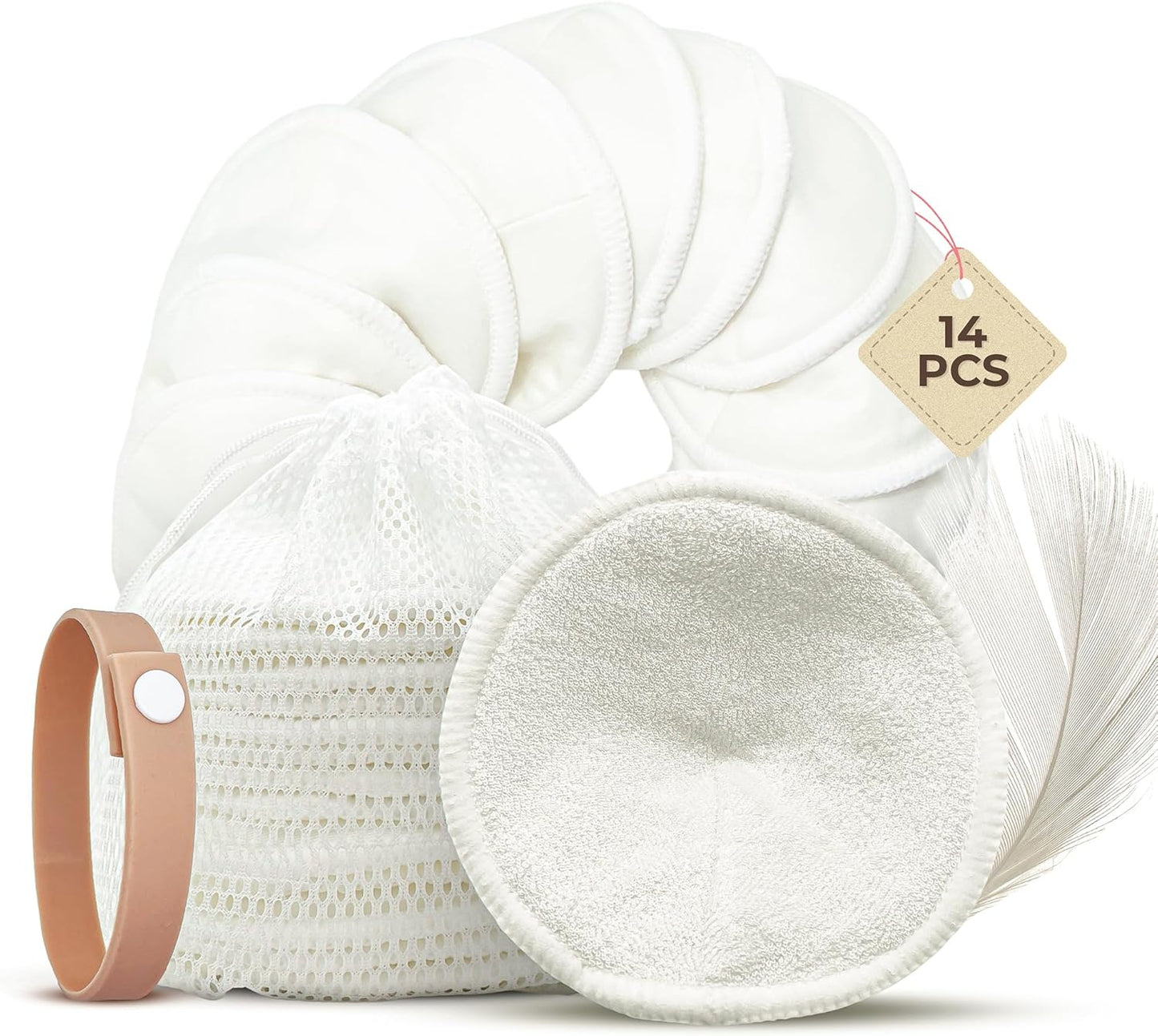Comfort Shells® Reusable Nursing Pads – 14 Pack Ultra Soft Breast Pads + Laundry Bag + Nursing Clip