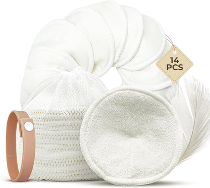 Comfort Shells® Reusable Nursing Pads – 14 Pack Ultra Soft Breast Pads + Laundry Bag + Nursing Clip