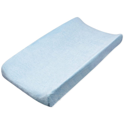 HonestBaby Unisex Baby Organic Cotton Changing Pad Cover And Toddler Sleepers, Light Blue (Terry Cotton), 1 Count Pack Of 1 US