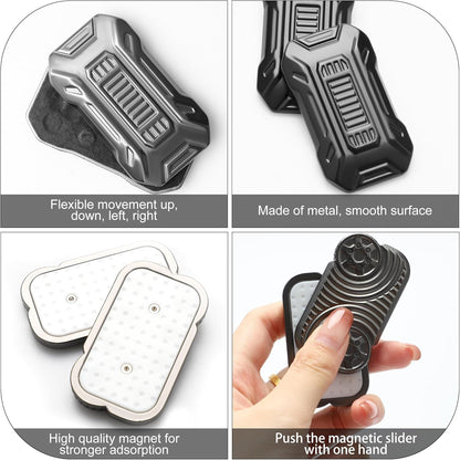 Magnetic Silder Fidget, Slider Fidget Toys for Adults, Metal Fidget Toys for Kids Party Favors, Birthday, Fidgets Toys for Teens (A-Gray)