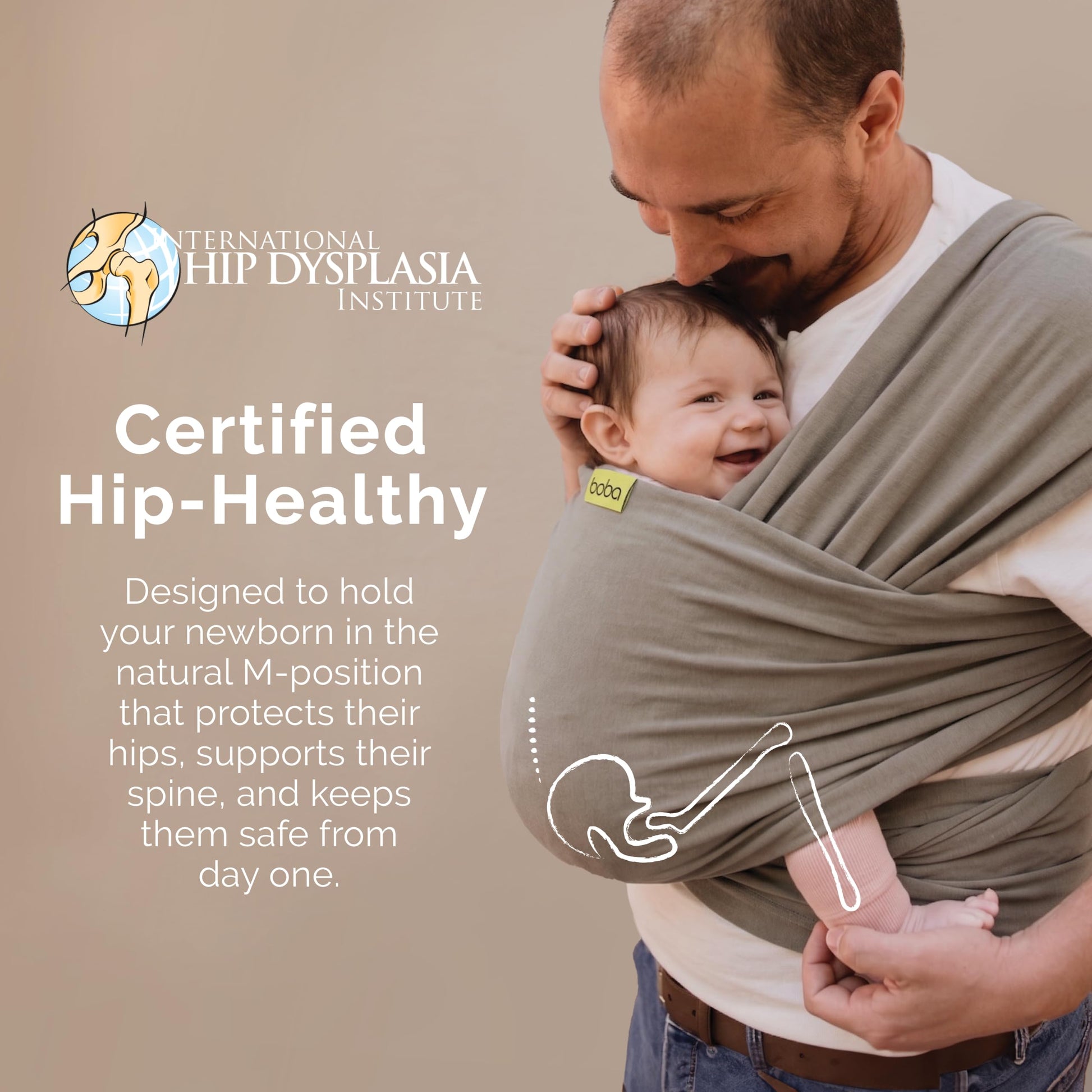 Boba Baby Wrap Carrier - Stretch Cotton Newborn Sling, Grey