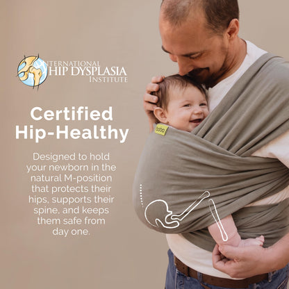 Boba Baby Wrap Carrier - Stretch Cotton Newborn Sling, Grey