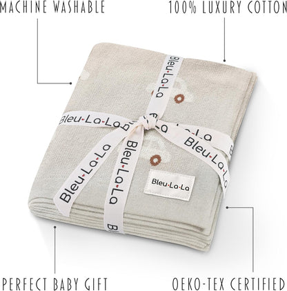 Baby Receiving Blanket for Boys 100% Cotton Buttery Soft Cozy Receiving Swaddle Crib Stroller