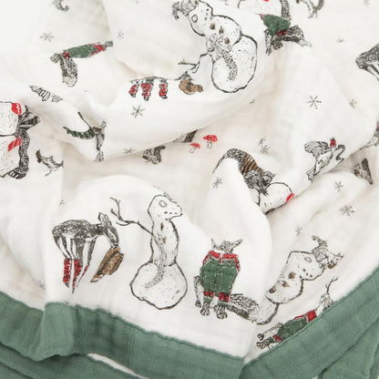 Little Unicorn Newborn Receiving Quilt | Ultra- Soft, Multi-Layered Muslin Fabric | Gift for