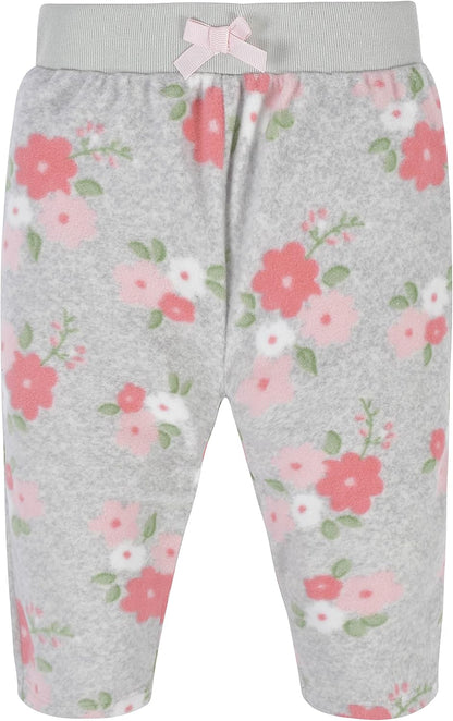 Gerber Baby Girls' 4-Pack Microfleece Pants