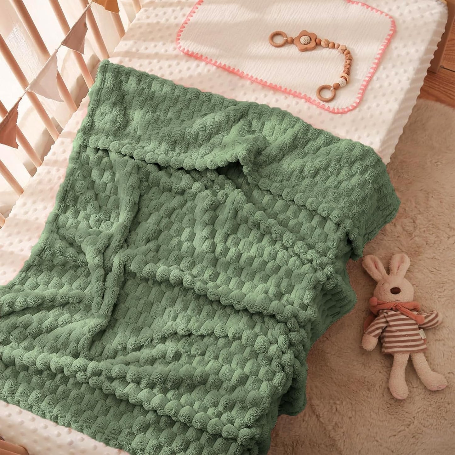 HOMRITAR Baby Blanket for Boys Girls 3D Flannel Fleece Fluffy Blankets for Baby Soft Plush