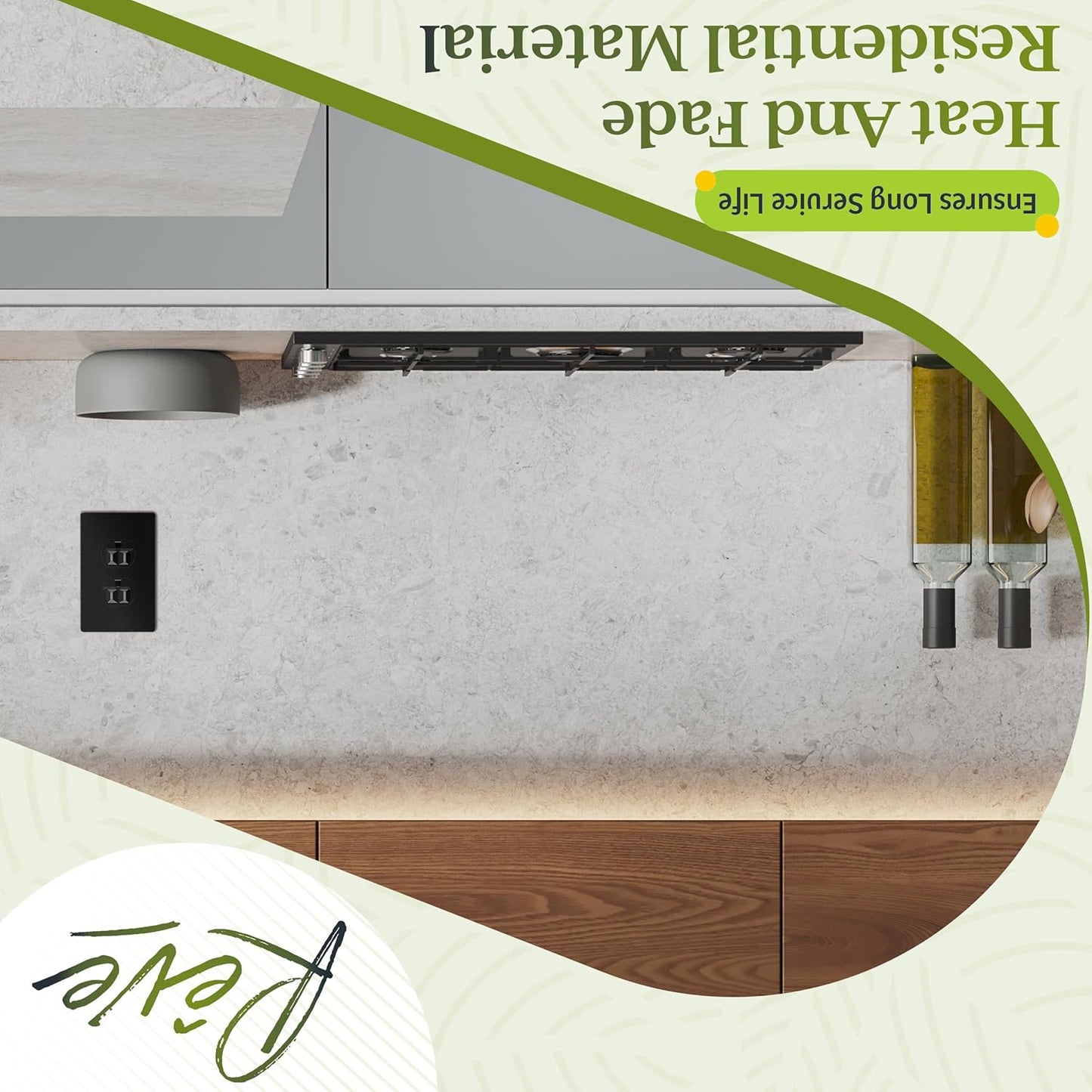 TG SP-S1-BK Duplex Outlet Receptacle Cover, Screwless Wall Plate, Standard Size, 1-Gang 4.68" x 2.93", Unbreakable Polycarbonate Thermoplastic, UL Listed, SP-S1-BK-10PCS, Black, 10 Pack