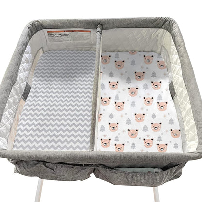 Gllquen Baby Bassinet Sheets 4 Pack, Breathable Cozy Fitted Mattress Sheet, Elastic Travel Crib Fashionable Pattern, Standard Cradle Safe Sheets for Baby Boys Girls 32"x16"(Rainbow)