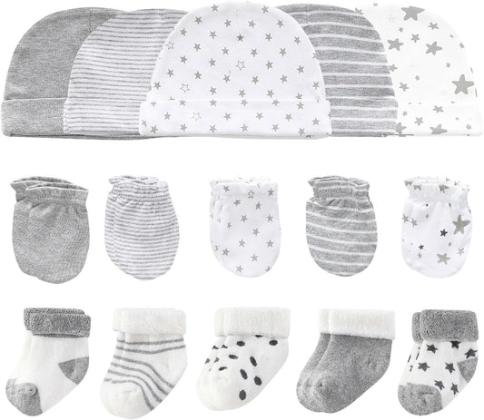 Baby Hats Mittens and Socks Set Cotton Newborn Hat Beanie Soft Infant Girls Boys Caps Gloves 0-6 month