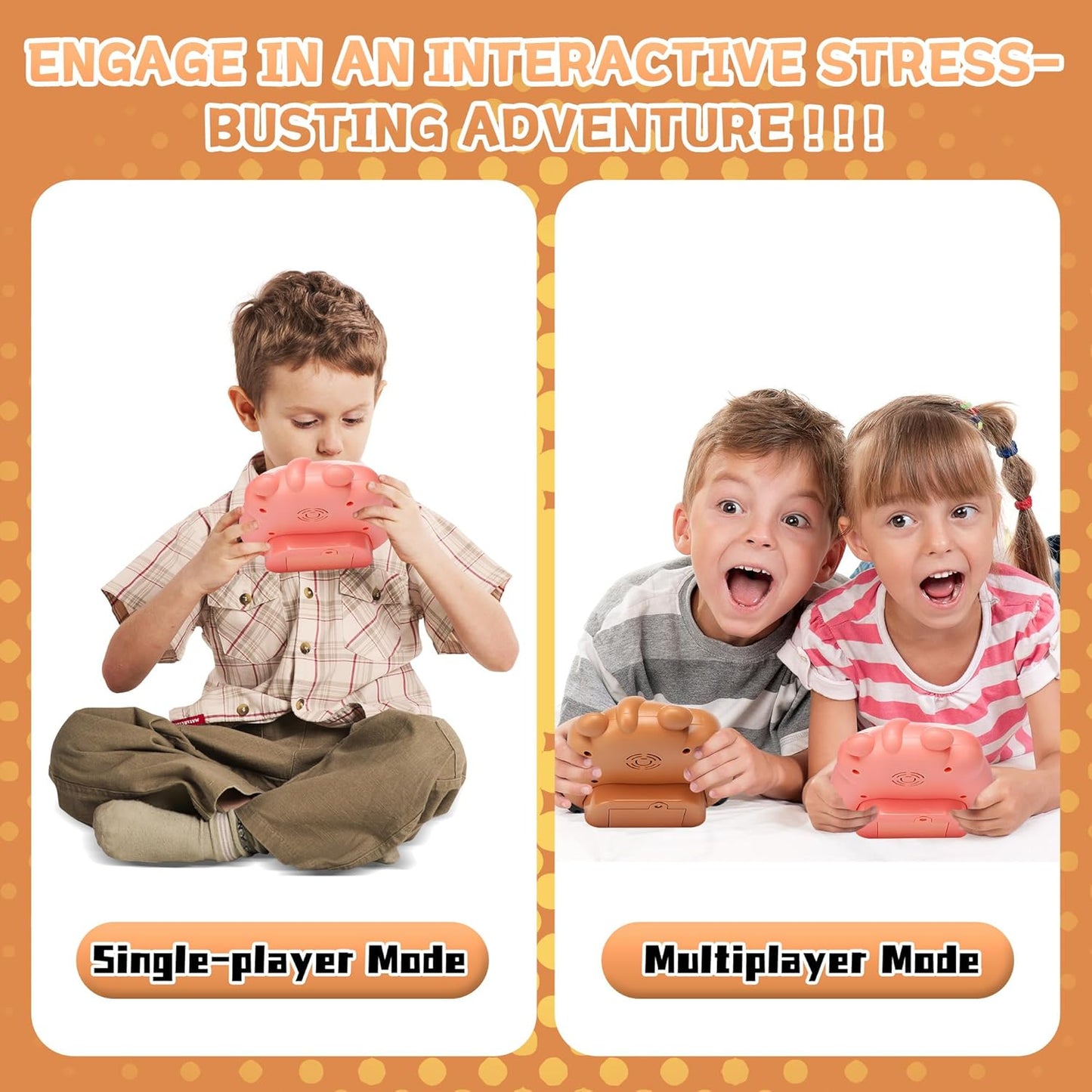 Quick Push Game, Light Up Fidget Toys Puzzle Handheld Game Machine, Speed Push Game Console for Kids, Squeeze Stress Sensory Push Bubble Toy, Girls & Boys Birthday Gifts