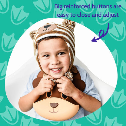 Silly Goose Silicone Animal Baby Bibs for Babies and Toddlers, Waterproof, Adjustable, Soft, Extra
