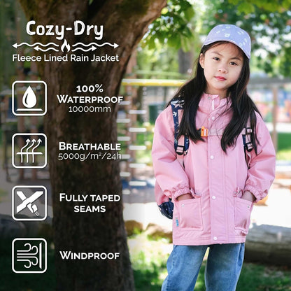 JAN & JUL Waterproof Fleece Lined Rain Jacket, Raincoat for Kids