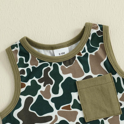 Kupretty Baby Boy Summer Clothes Sleeveless Tank Tops Vest T-Shirt + Casual Shorts Toddler Outfits Set