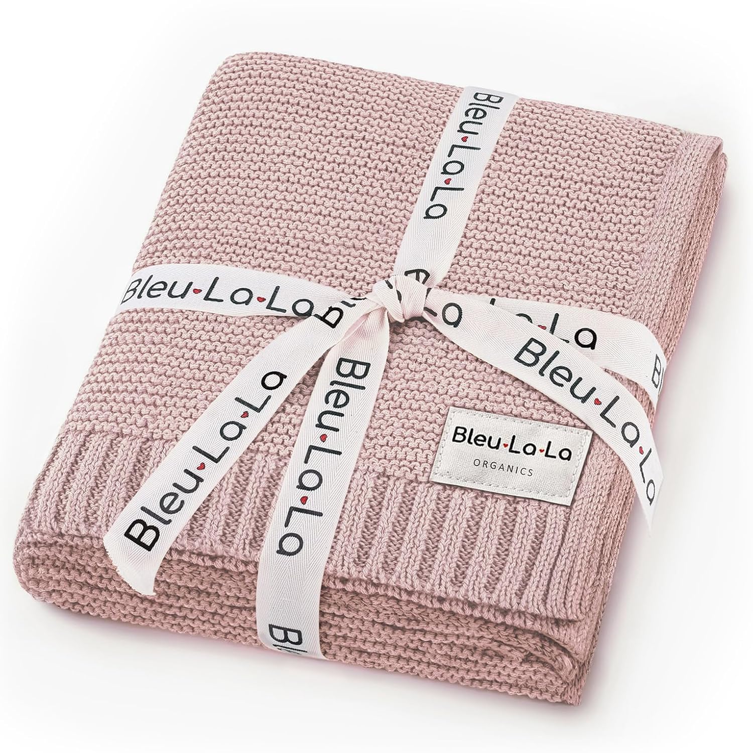 Heritage Knit Organic Receiving Swaddle Blanket for Girls - 100% Luxury Organic Cotton Soft Knit