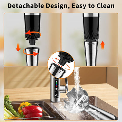 Immersion Blender Handheld, 3-Angle Adjustable with 21-Speed Electric Hand Emulsion Stick Blender