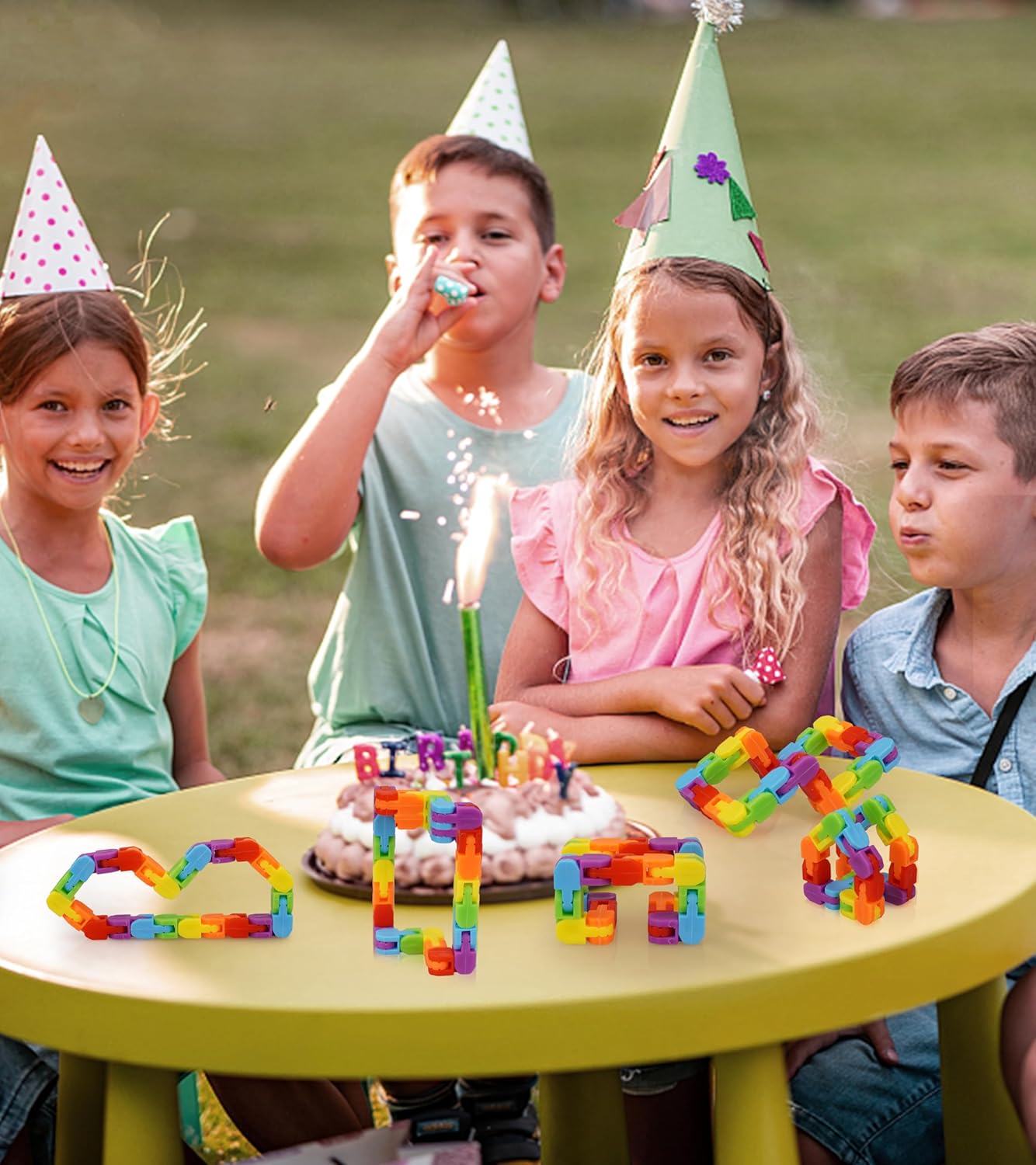 Ganowo 30 Pack Fidget Toy Wacky Tracks Snap and Click Fidgets Sensory Toys Party Favors ,Classroom Reward,School,Christmas Stocking Stuffers for Adults ,Kids