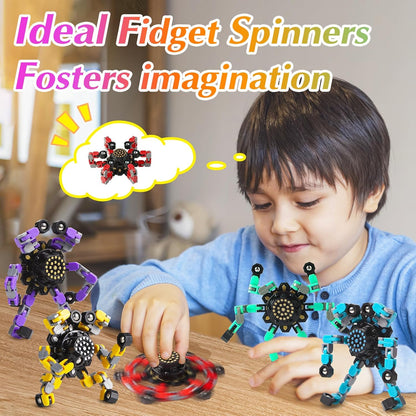 Gokeey Transformable Fidget Spinners for Kids and Adults Stress Relief Sensory Toys for Boys and Girls Fingertip Gyros for ADHD Autism for Kids